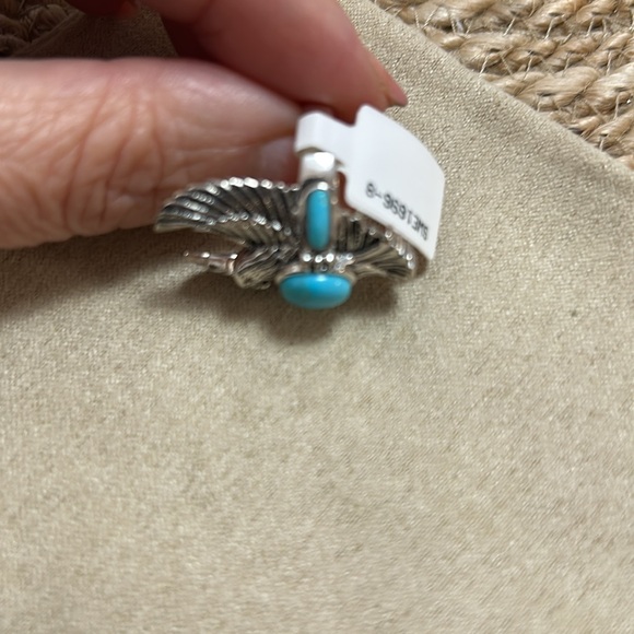 NWT JTV Silver Eagle Turquoise Ring Size 8 - Picture 4 of 6